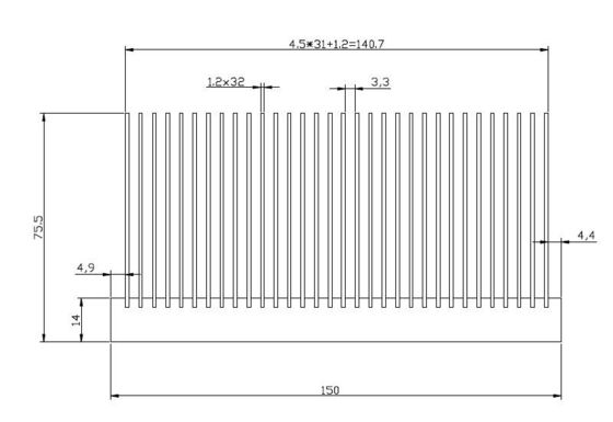 Color plata práctico multiusos del disipador de calor electrónico de 22KW VFD
